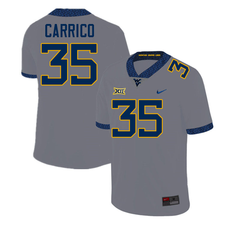 Reid Carrico WVU Jersey,West Virginia Mountaineers #35 Reid Carrico Jersey Youth College-Grey